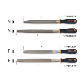 1719BMC/P 250 Félkerek és laposreszelő, műanyag nyéllel