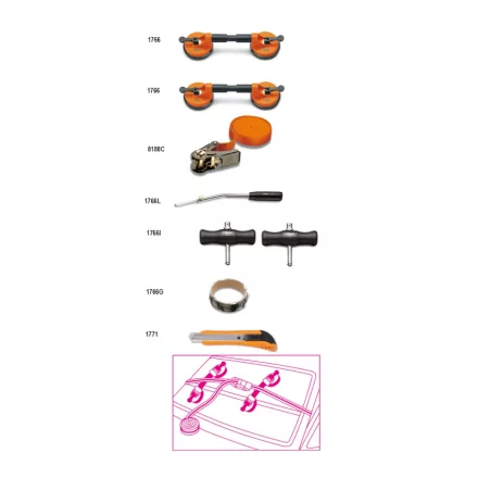 1766/8 8 darabos szélvédőkivágó készlet