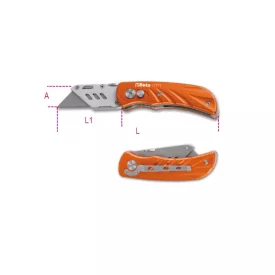   1777T Behúzható pengéjű kés acélból, 5 tartalékpengével szállítva