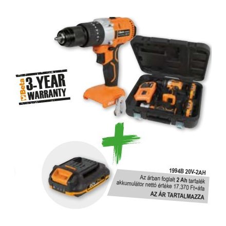 1972/K20-4AH+2AH 20V ütvefúró készlet + 2 Ah akkumulátor