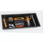 CP15 - 2115 Műanyag szerszámos láda kivehető betéttel és tálcák kis tárgyak elhelyezésére