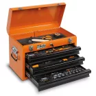 BW 2200E/21 Worker 3 fiókos szerszámos láda 159 darabos szerszámkészlettel