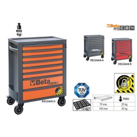   RSC24A/8-A-8 FIÓKOS SZERSZÁMKOCSI BORULÁSGÁTLÓ RENDSZERREL