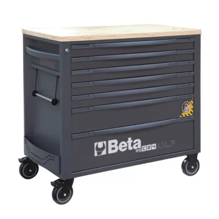 RSC24AXLP/7-A 7 fiókos szerszámkocsi fa munkalappalésborulásgátló rendszerrel, hosszú modell