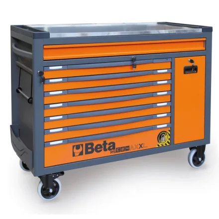 RSC24AXXL-R 8 fiókos szerszámkocsi fa munkalappal és borulásgátló rendszerrel, hosszú modell