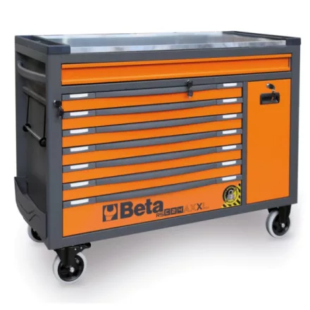 BW RSC24AXXL/O Worker 8 fiókos szerszámkocsi borulásgátló rendszerrel, hosszú modell 1061 darabos szerszámkészlettel