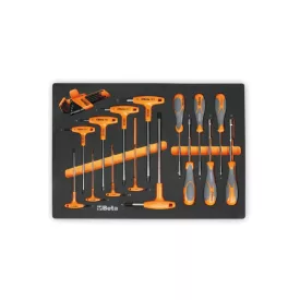   MM60 EVA habszivacs tálca hajlított imbuszkulcsokkal és dugókulcsokkal Torx® csavarokhoz, nagy nyomatékot biztosító markolat