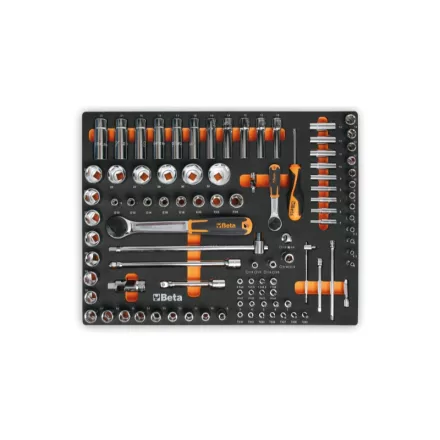 MM100 EVA habszivacs tálca 1/4"-os és 1/2"-os hosszú dugókulcsokkal