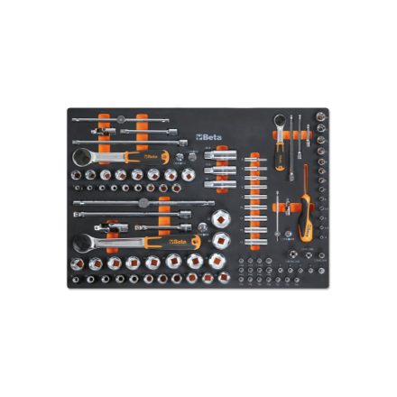 MM105 Habszivacs tálca 1/4"-os, 3/8"-os és 1/2"-os dugókulccsal
