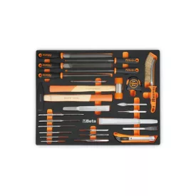   MM230 EVA habszivacs tálca beütő szerszámokkal, reszelőkkel, vágószerszámokkal és mérőeszközzel