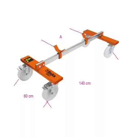 3007 Alváz alá illeszthető kocsi első/hátsó mechanika nélküli járművekhez