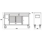 C45PRO MWS/W 7 fiókos szerszámkocsi beépített hulladéktartóval