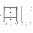 C45PRO 2.0 C5 5 fiókos szerszámkocsi a C45PRO 2.0 műhelyberendezés összeállításhoz