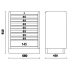 C45PRO M8 8 fiókos rögzített modul a C45PRO műhelyberendezés összeállításhoz