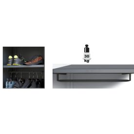   C45PRO A1/RB600 Polc a C45PRO AS1 szerszámszekrényhez, ruhatartó sínnel