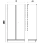 C45PRO AS2 Kétajtós lemez szerszámszekrény C45PRO műhelyberendezés összeállításhoz, konzolos