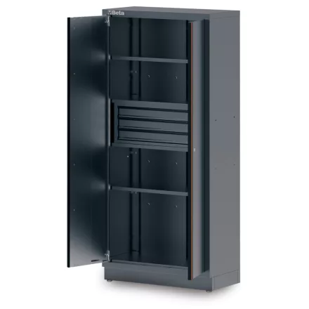 C45PRO 2.0 AS2/3C 3 fiókos, kétajtós lemez szerszámszekrény C45PRO 2.0 műhelyberendezés összeállításhoz, konzolos