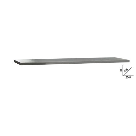 C45PRO 2.0 PXE/3-2,0MT C45PRO 2.0 rozsdamentes acéllal fedett MDF munkalap, 2040 mm x 615 mm