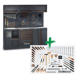   Műhelyszerelvény-kombináció C45PRO 2.0 AX 157 Beta Worker univerzális szerszámból álló választékkal