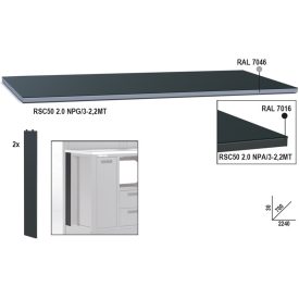   RSC50 2.0 NPA/2-2,2MT Fémlemez munkalap, 2,2 m széles, munkapadhoz, az RSC50 2.0 műhelyberendezés összeállításhoz