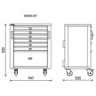 RSC50 C7 7 fiókos szerszámkocsi az RSC50 műhelyberendezés összeállításhoz