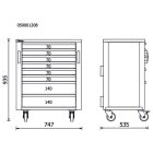 RSC50 C8 8 fiókos szerszámkocsi az RSC50 műhelyberendezés összeállításhoz