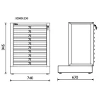 RSC50 2.0 M10 10 fiókos rögzített modul az RSC50 2.0 műhelyberendezés összeállításhoz