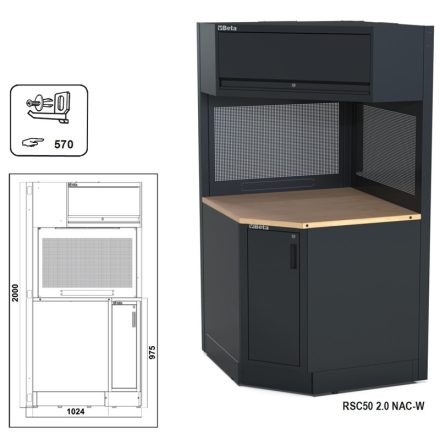 RSC50 2.0 NAC-W Önálló teljes sarok az RSC50 2.0 műhelyberendezés összeállításhoz