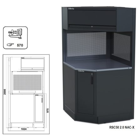 RSC50 2.0 NAC-X Önálló teljes sarok az RSC50 2.0 műhelyberendezés összeállításhoz