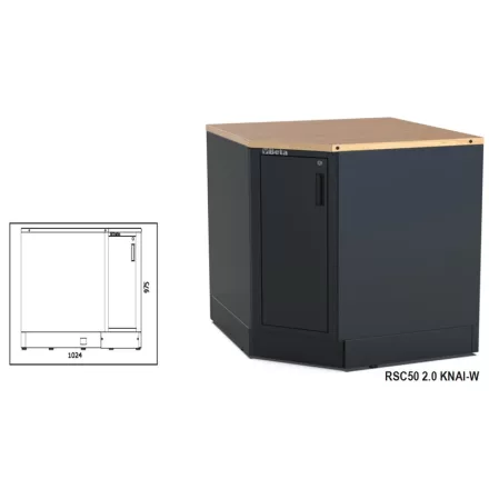RSC50 2.0 KNAI-W Alsó sarok modul az RSC50 2.0 műhelyberendezés összeállításhoz