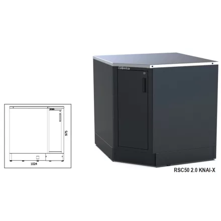 RSC50 2.0 KNAI-X Alsó sarok modul az RSC50 2.0 műhelyberendezés összeállításhoz