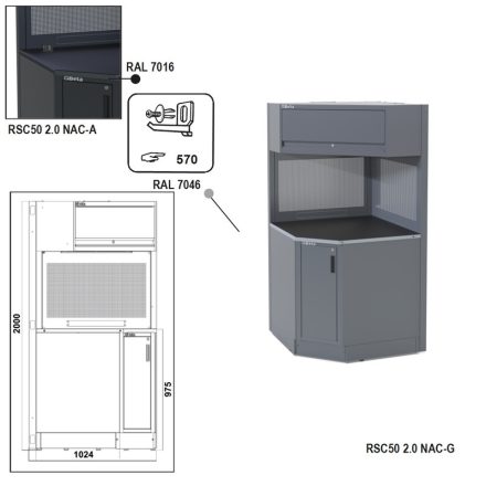 RSC50 2.0 NAC-A Önálló teljes sarok az RSC50 2.0 műhelyberendezés összeállításhoz