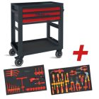 5100 RSC51-MQ38 3 fiókos szerszámkocsi és 38 darabos szerszámkészlet hibrid és elektromos gépjárművek javításához és karbantartásához