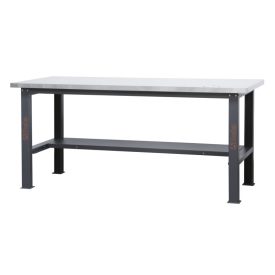   C58BC-X2,1 Egyszerű rozsdamentes acéllal fedett MDF munkalapos munkapad, 2,1 m széles