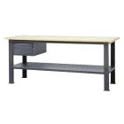 C58BC-W2,1 2C/O 2 fiókos, fa munkalapos munkapad, 2,1 m széles