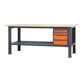   C58BC-W2,1 4C/O 4 fiókos, fa munkalapos munkapad, 2,1 m széles
