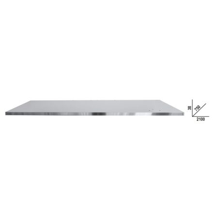 C58PLT-X 2,1 Rozsdamentes acéllal fedett MDF munkalap (2100x750 mm) a C58BC moduláris munkapadokhoz