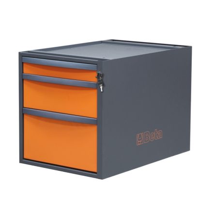 C58CSH/O 3C 3 fiókos, 479 mm magas szerszámszekrény a C58BC moduláris munkapadokhoz