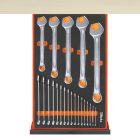 C58BC-W2,1 4CA/A+SVR Munkapad, 2,1 m hosszú, fapaddal, 4 fiókkal és ajtós modullal