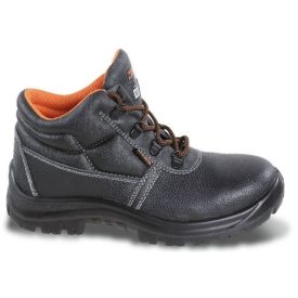   BETA 072430648, bőr bokacipő, mérsékelten vízálló orrvédő és áthatolásvédett 48, Fekete