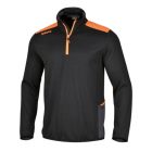 7563N XS Rácsos mikropolár pulóver rövid cipzárral, fekete