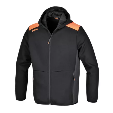 7566NG S Hosszú cipzáras kapucnis felső, antracitszürke betétekkel