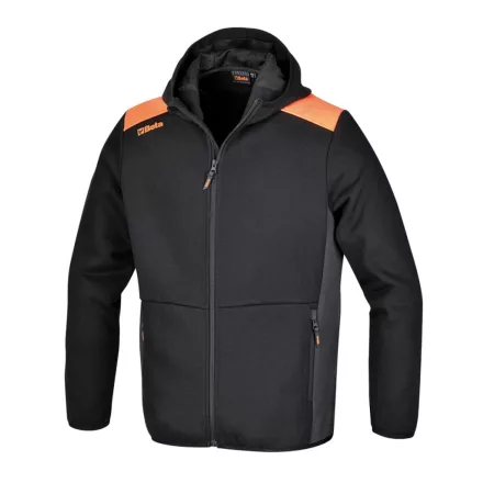 7566NG XXL Hosszú cipzáras kapucnis felső, antracitszürke betétekkel