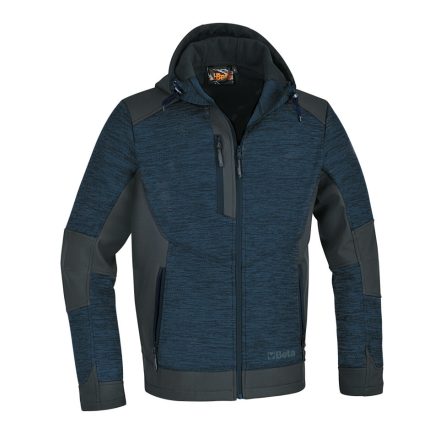 7637B L polár kapucnis felső softshell betétekkel