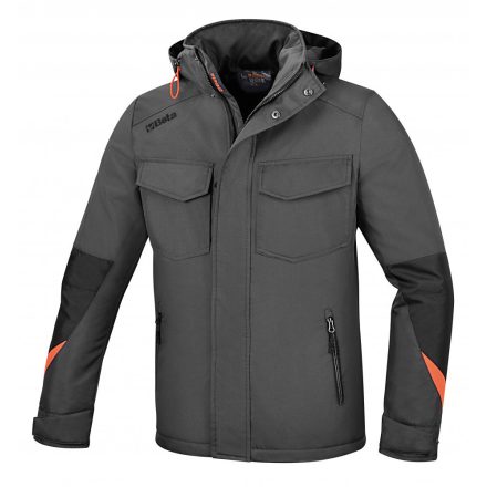 7670G Oxford 300D poliészter dzseki vízálló, PU-bevonatú, szürke, XL