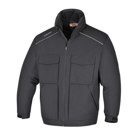 7750N/M Bomber munkadzseki, sokzsebes,100% poliészter, 100% poliészter vattázás,120 g/m2, fekete