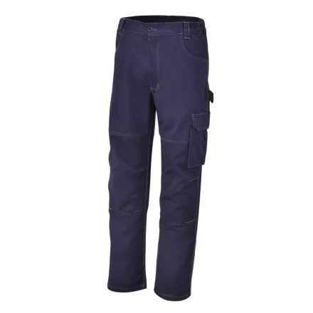 7840BL T/C twill munkanadrág 245g, kék. Derékban oldalt elasztikus. XS