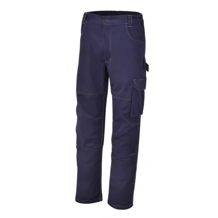 7840BL T/C twill munkanadrág 245g, kék. Derékban oldalt elasztikus. S