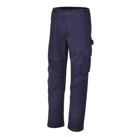 7840BL T/C twill munkanadrág 245g, kék. Derékban oldalt elasztikus. L
