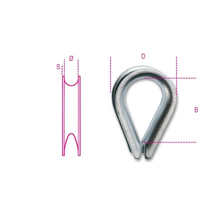 8021A 8 ​Kötélszív, erősített kivitel, galvanizált